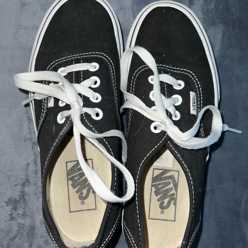Vans Black and White Platform Shoes